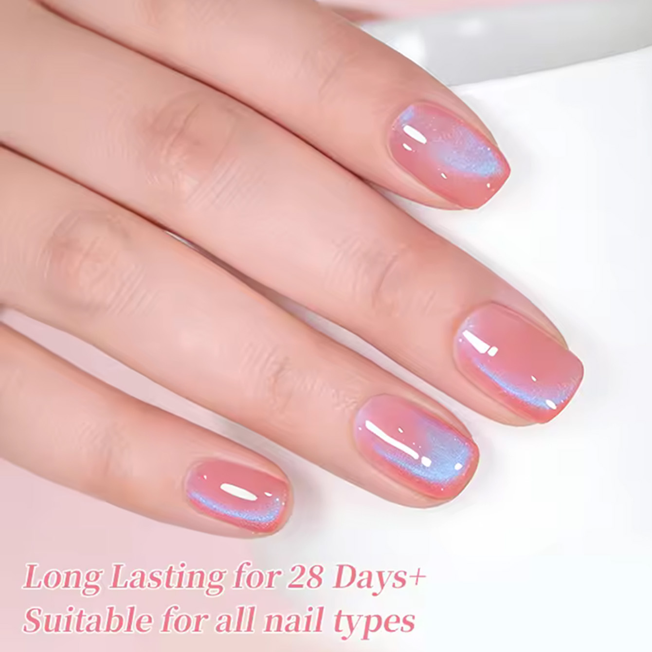 MAINEL 10ML Pink Nails Glass B - Nail Art Cat Eye Pink recension och pris