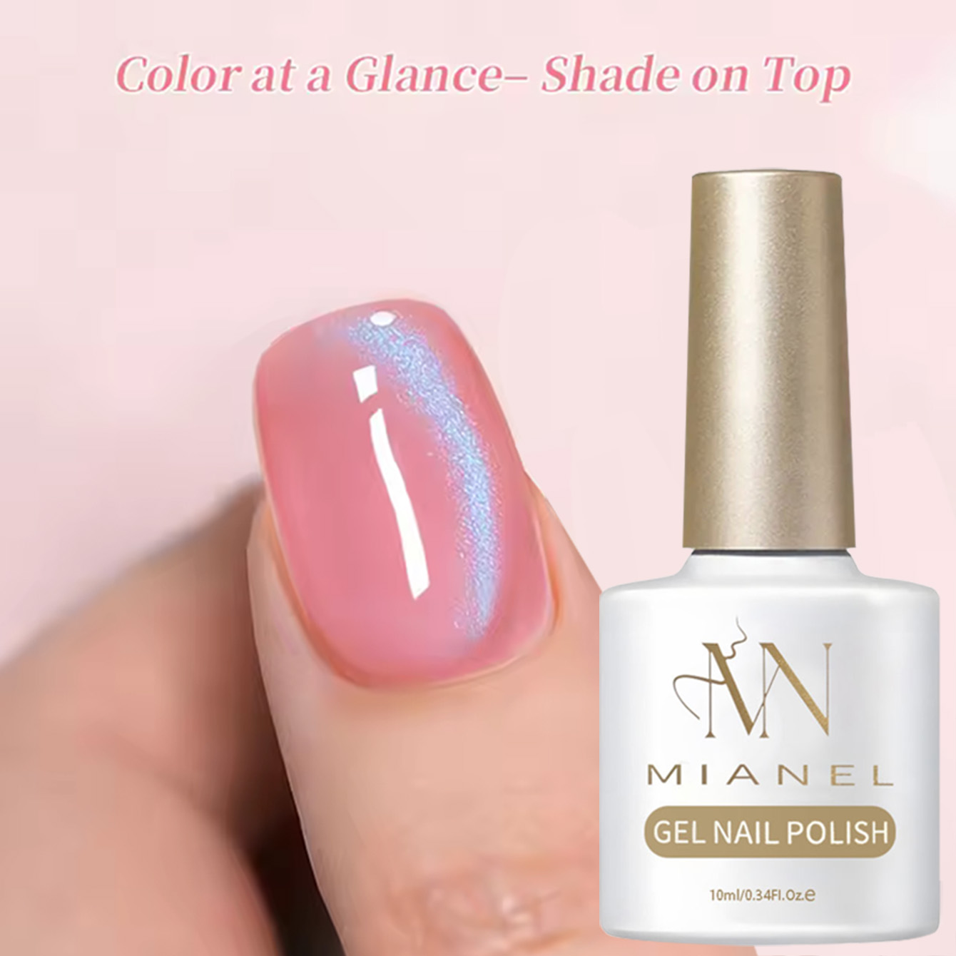 MAINEL 10ML Pink Nails Glass B - Nail Art Cat Eye Pink recension och pris