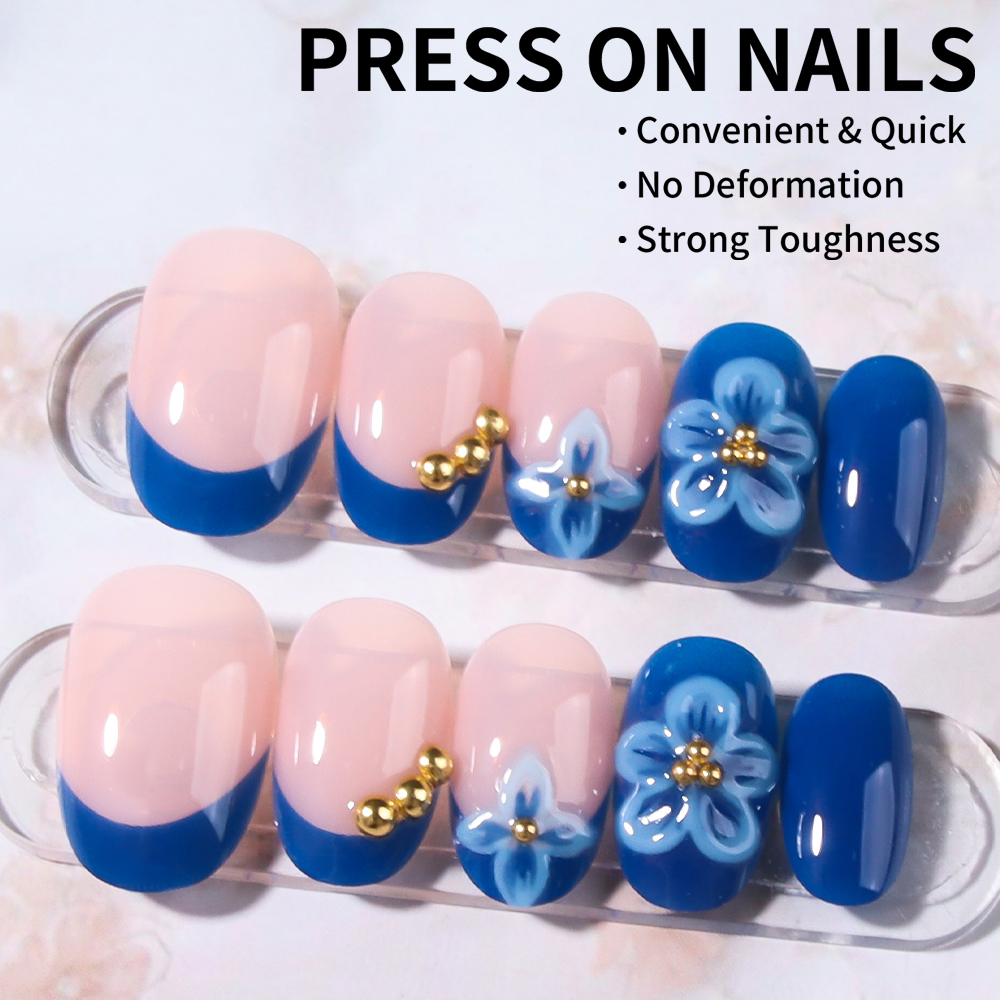 24pcs Short Oval 3D Gel Nail S - Nail Art Halal recension och pris