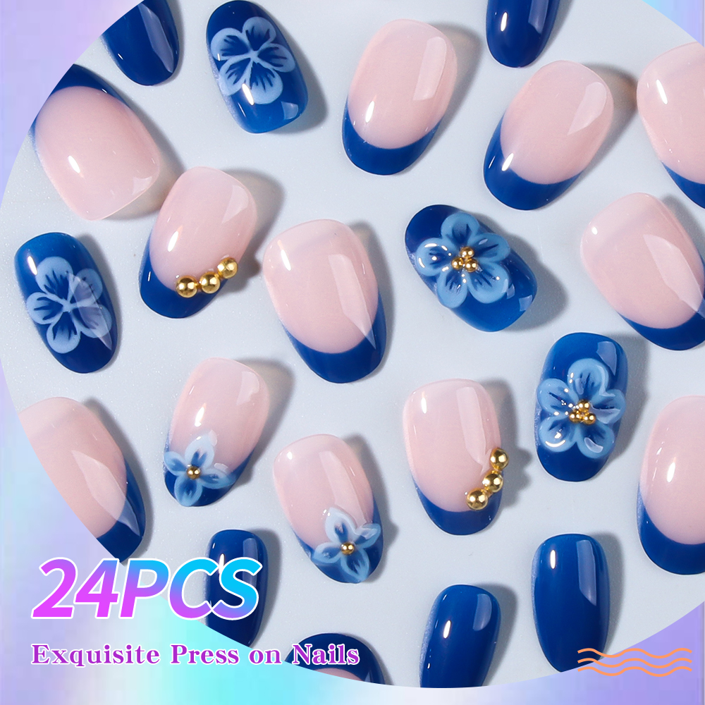 24pcs Short Oval 3D Gel Nail S - Nail Art Halal recension och pris