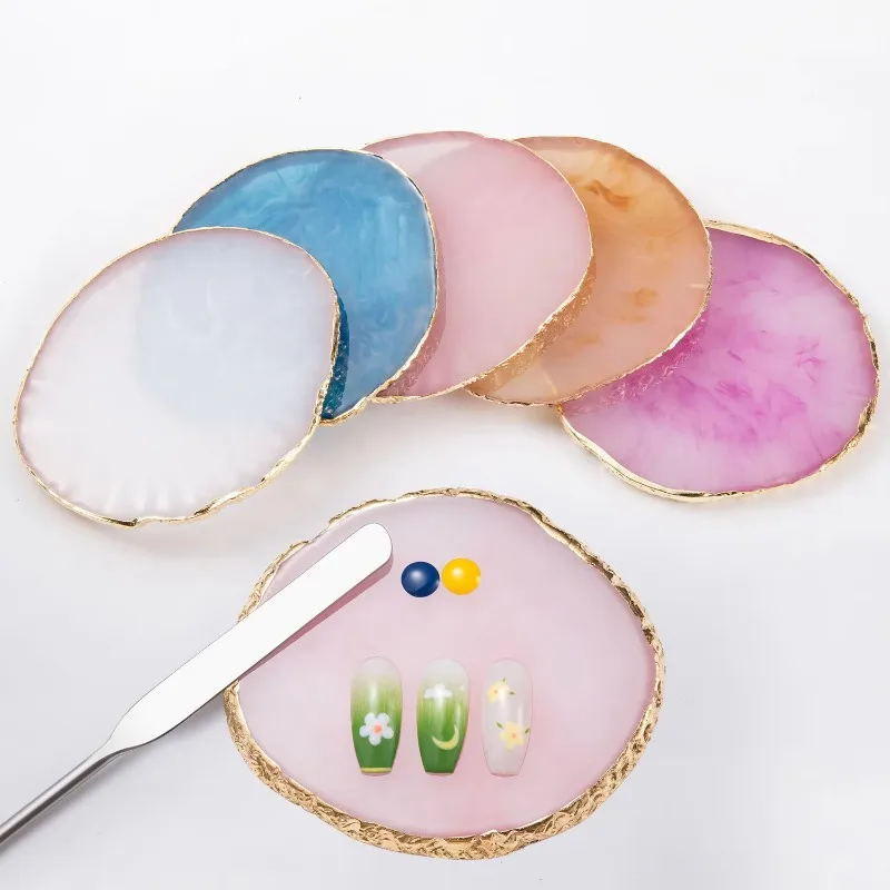 Round Resin Agate Stone Nail A - Nail Art Gel recension och pris