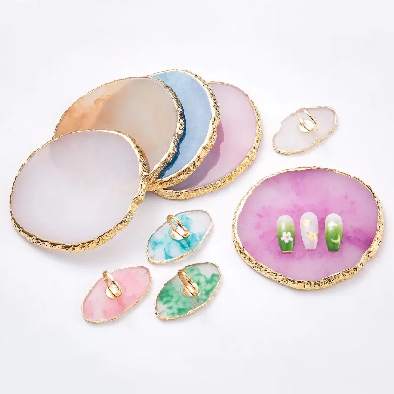 Round Resin Agate Stone Nail A - Nail Art Gel recension och pris