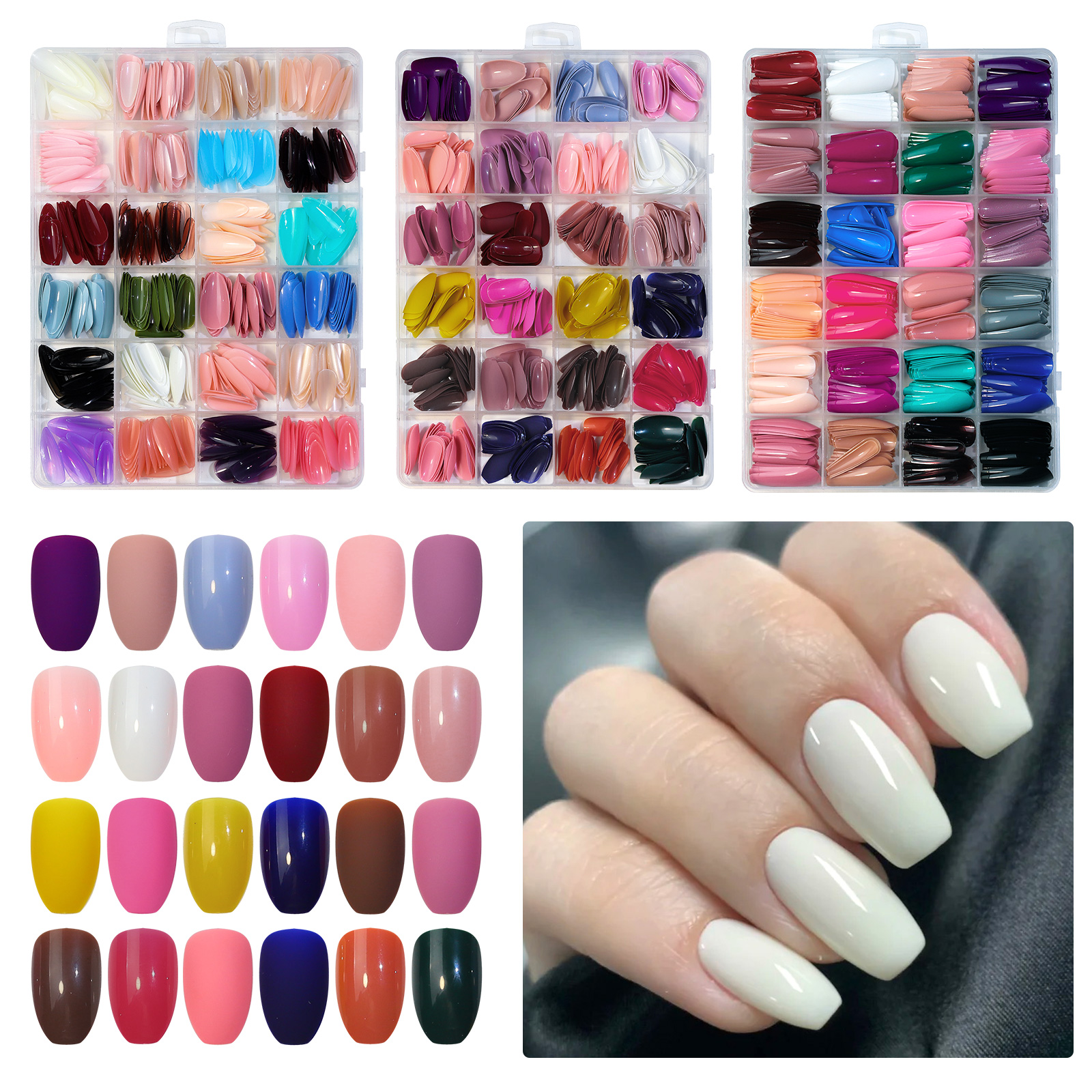 24 grids solid color wear nail - Nail Art Emerald recension och pris