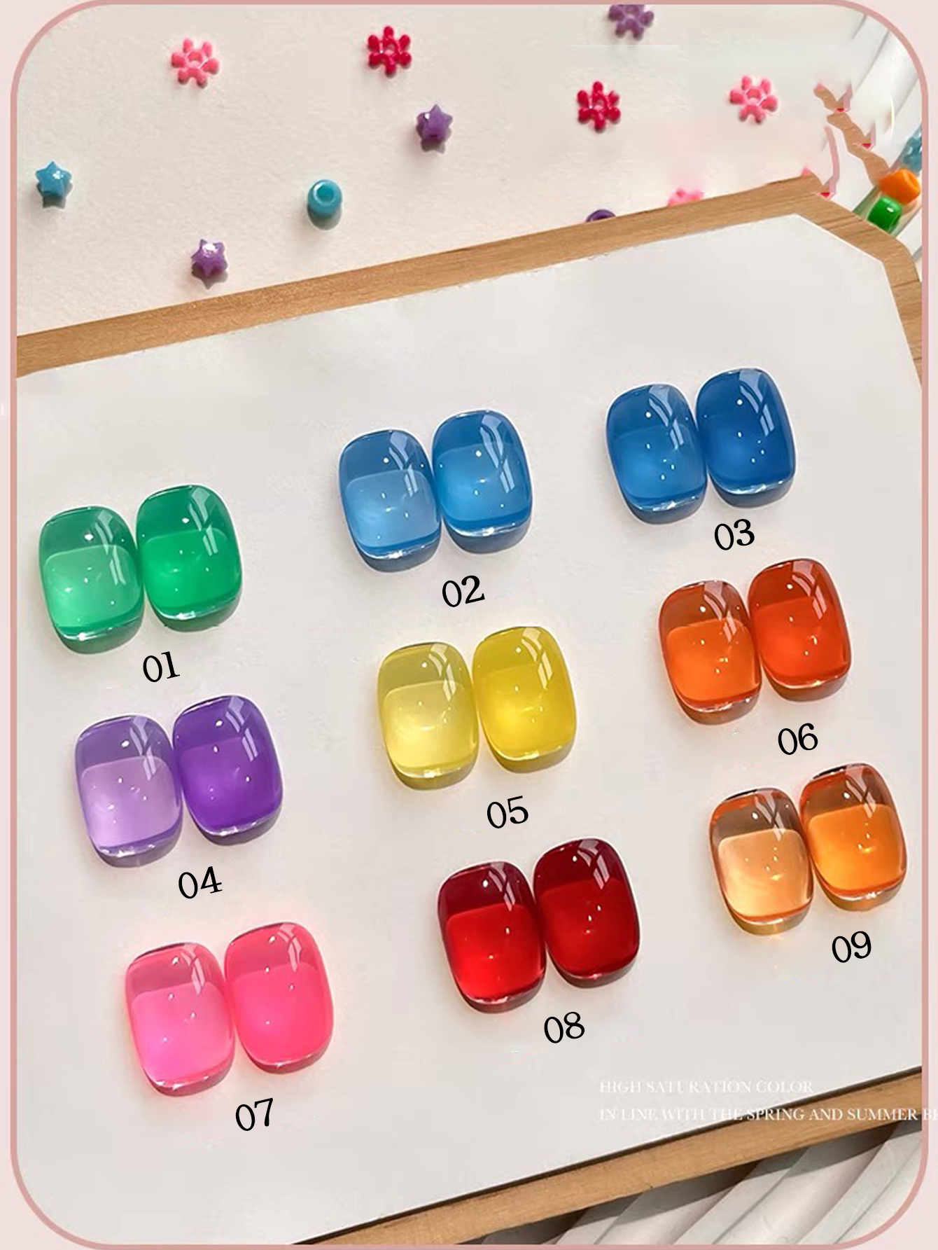 1pcs ZH Cute Colorful Candy Gl - Nail Art Jelly recension och pris