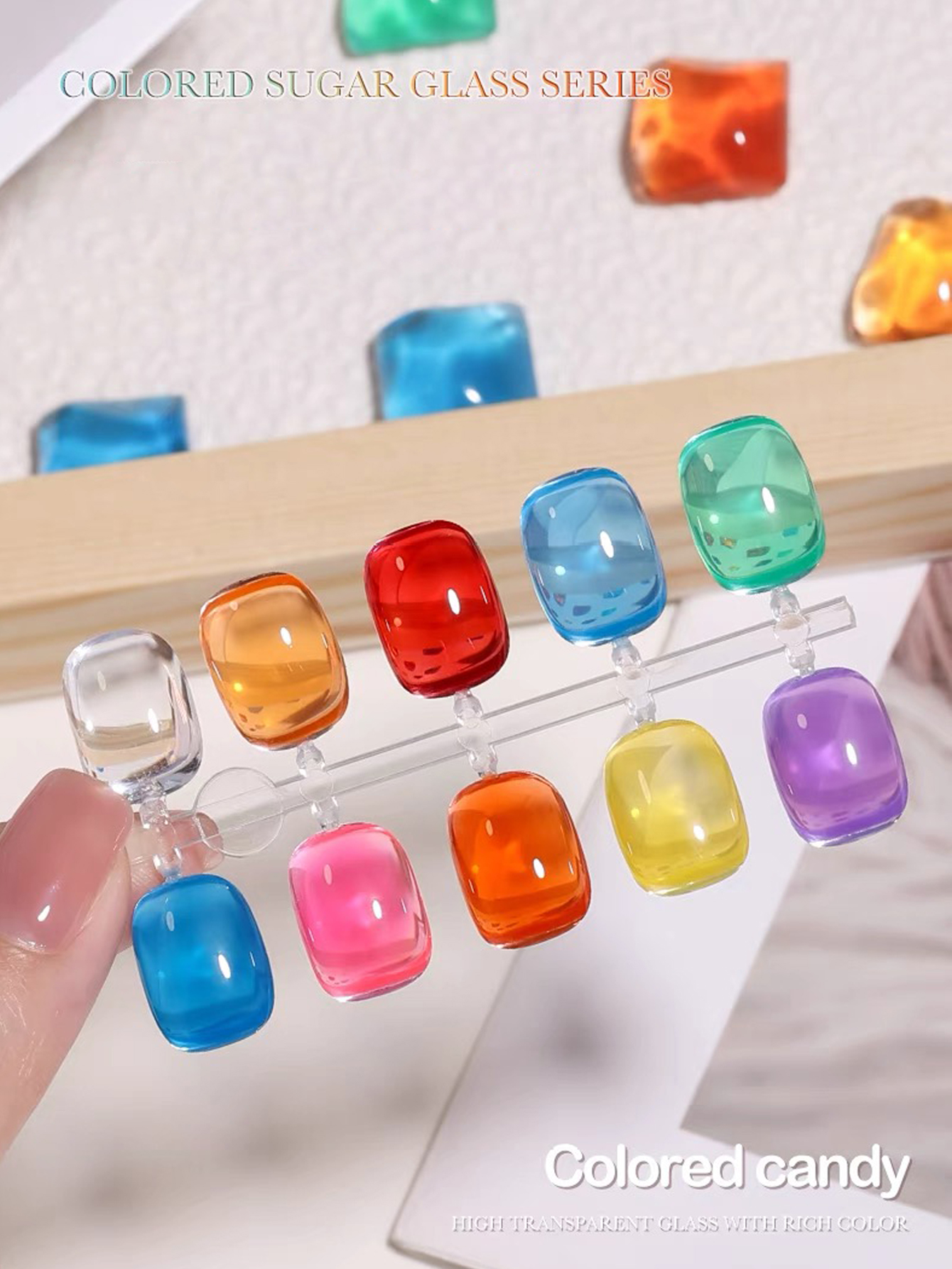 1pcs ZH Cute Colorful Candy Gl - Nail Art Jelly recension och pris