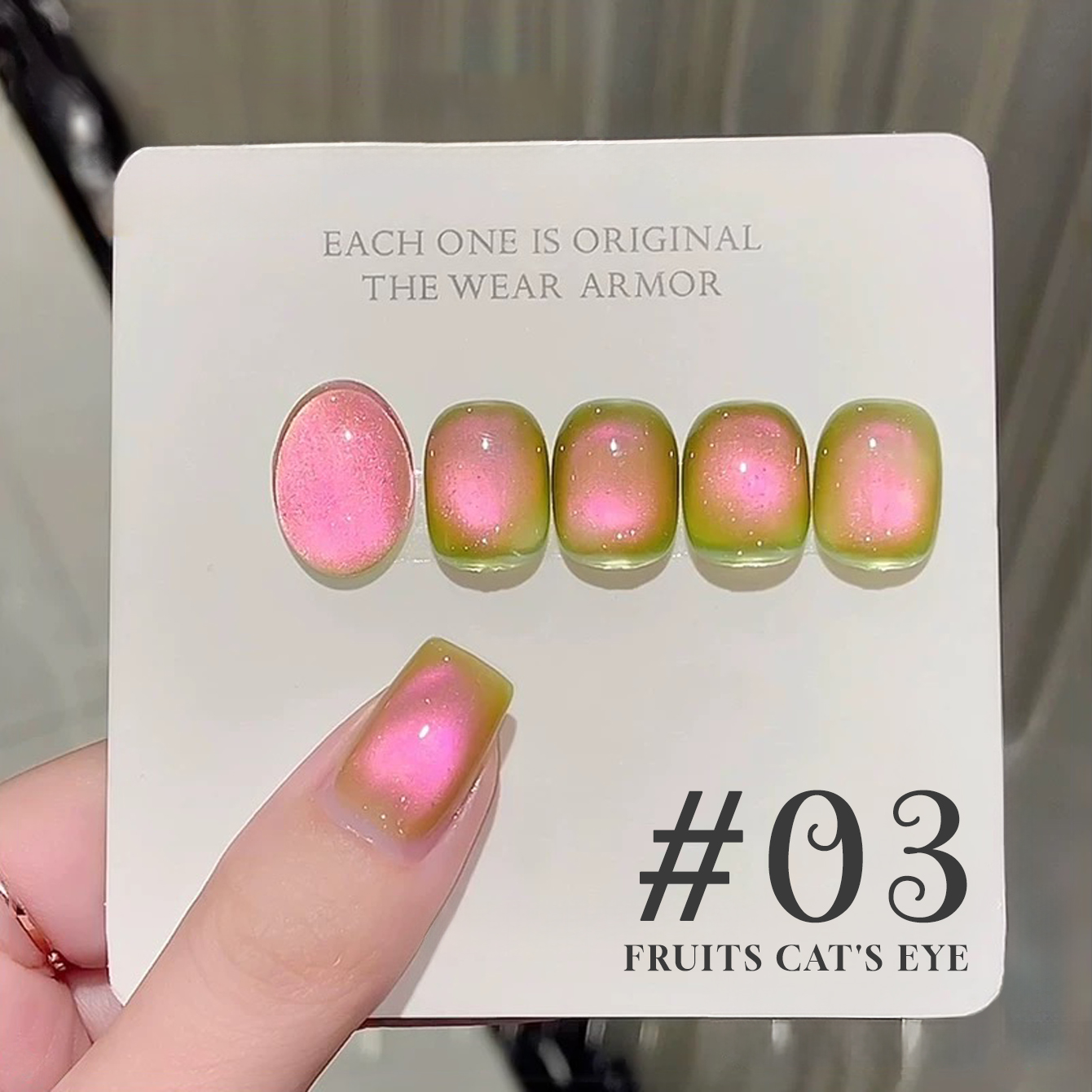 1-20pcs 12ML Fruit Glass Bead  - Nail Art Cat Eye Pink recension och pris