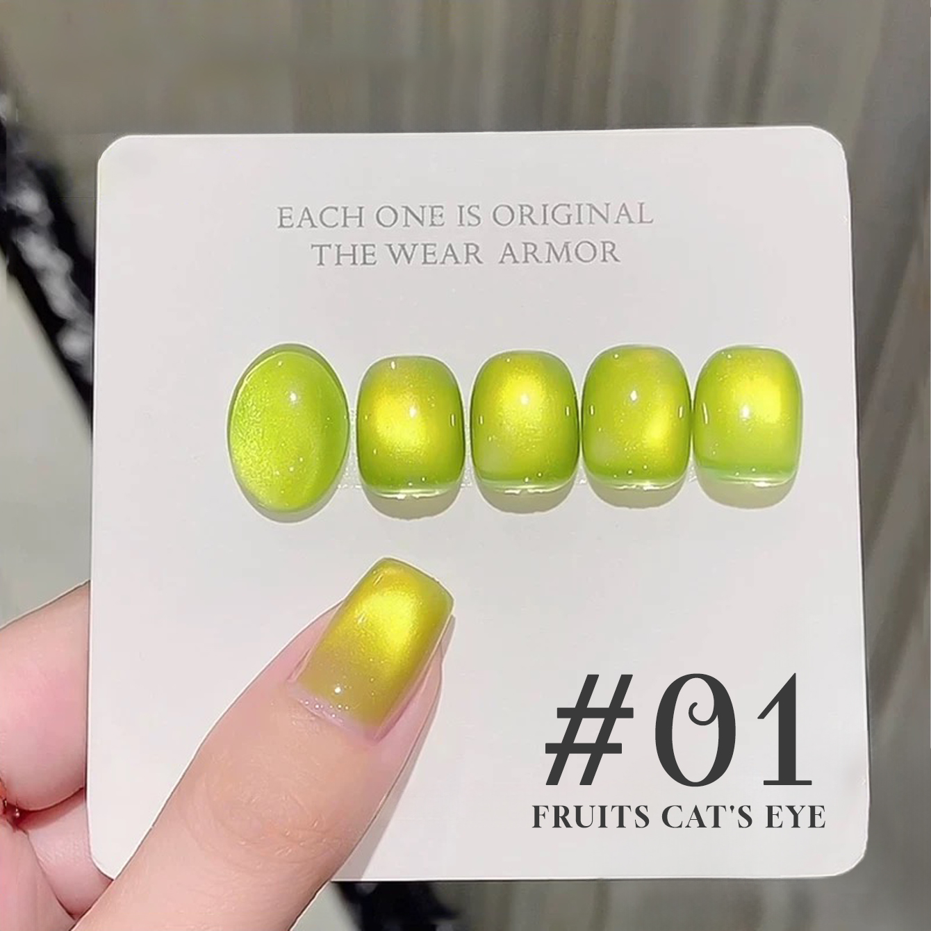 1-20pcs 12ML Fruit Glass Bead  - Nail Art Cat Eye Pink recension och pris