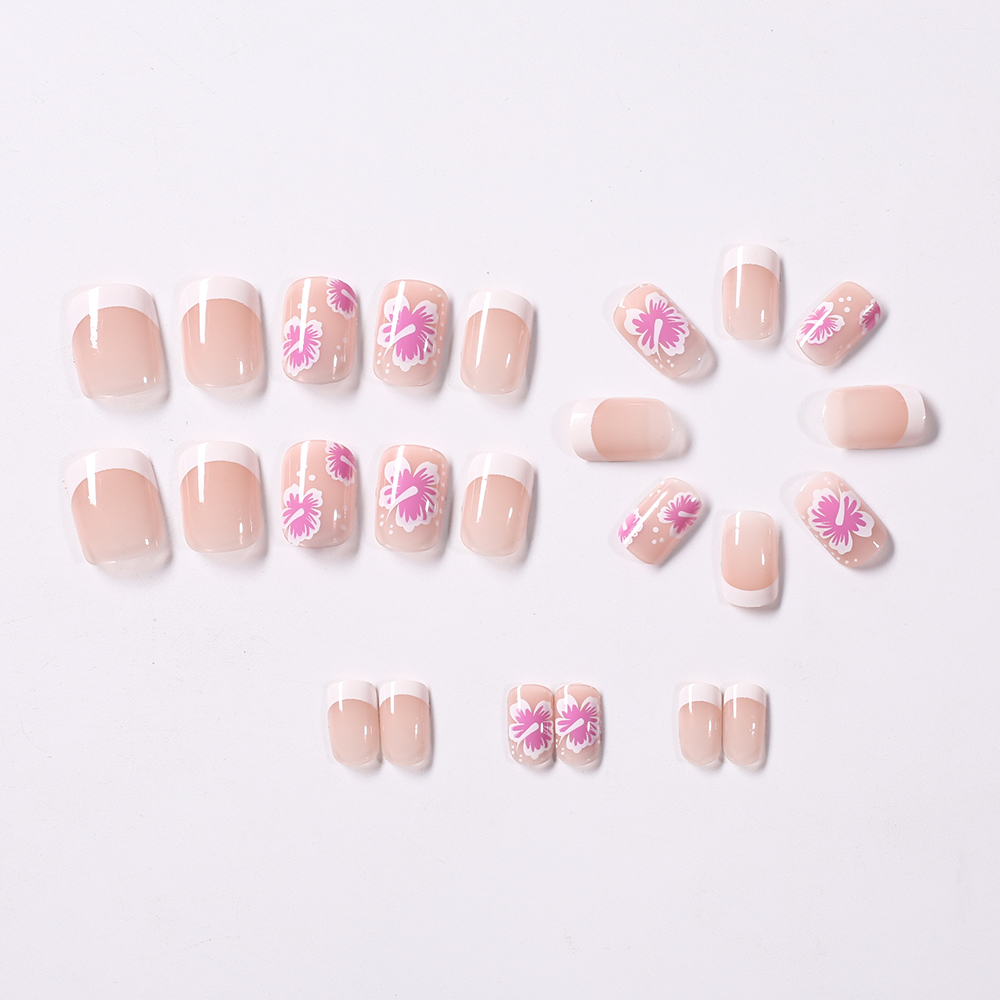 24Pcs French Flower False Nail - Nail Art Aesthetic recension och pris