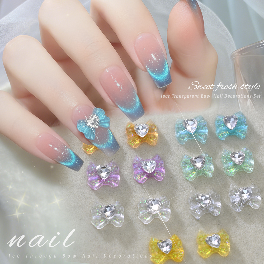 10Pcs/Lot 3D Glitter Bowknot N - Nail Art Lotso recension och pris