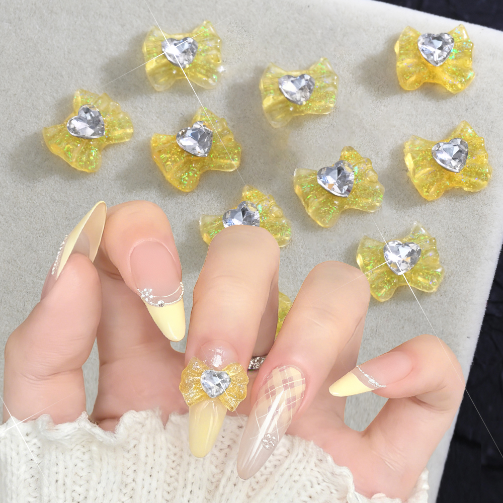 10Pcs/Lot 3D Glitter Bowknot N - Nail Art Lotso recension och pris