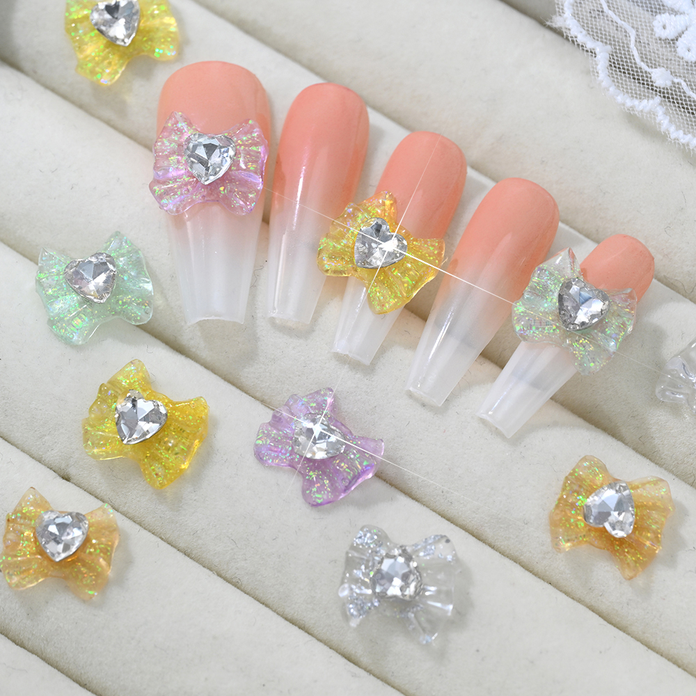 10Pcs/Lot 3D Glitter Bowknot N - Nail Art Lotso recension och pris