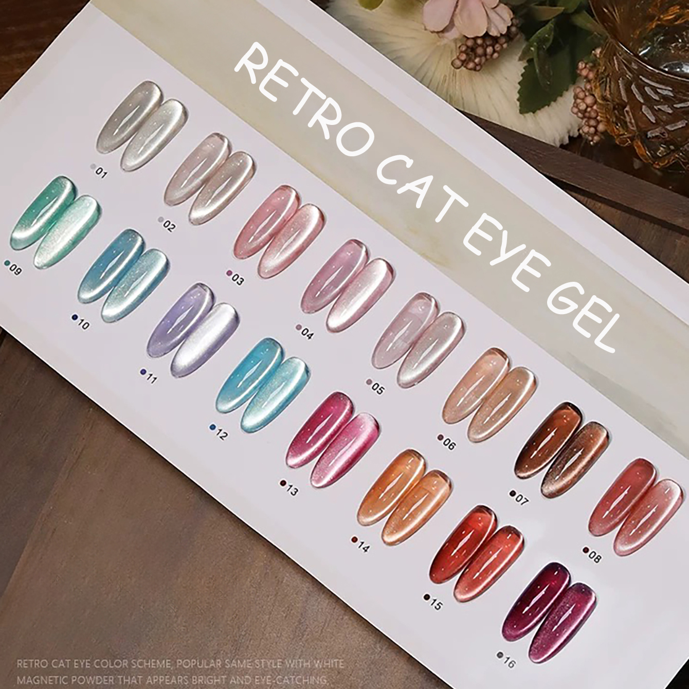 SHAKA 1-16pcs Super Bright Ret - Nail Art Cat Eye Pink recension och pris