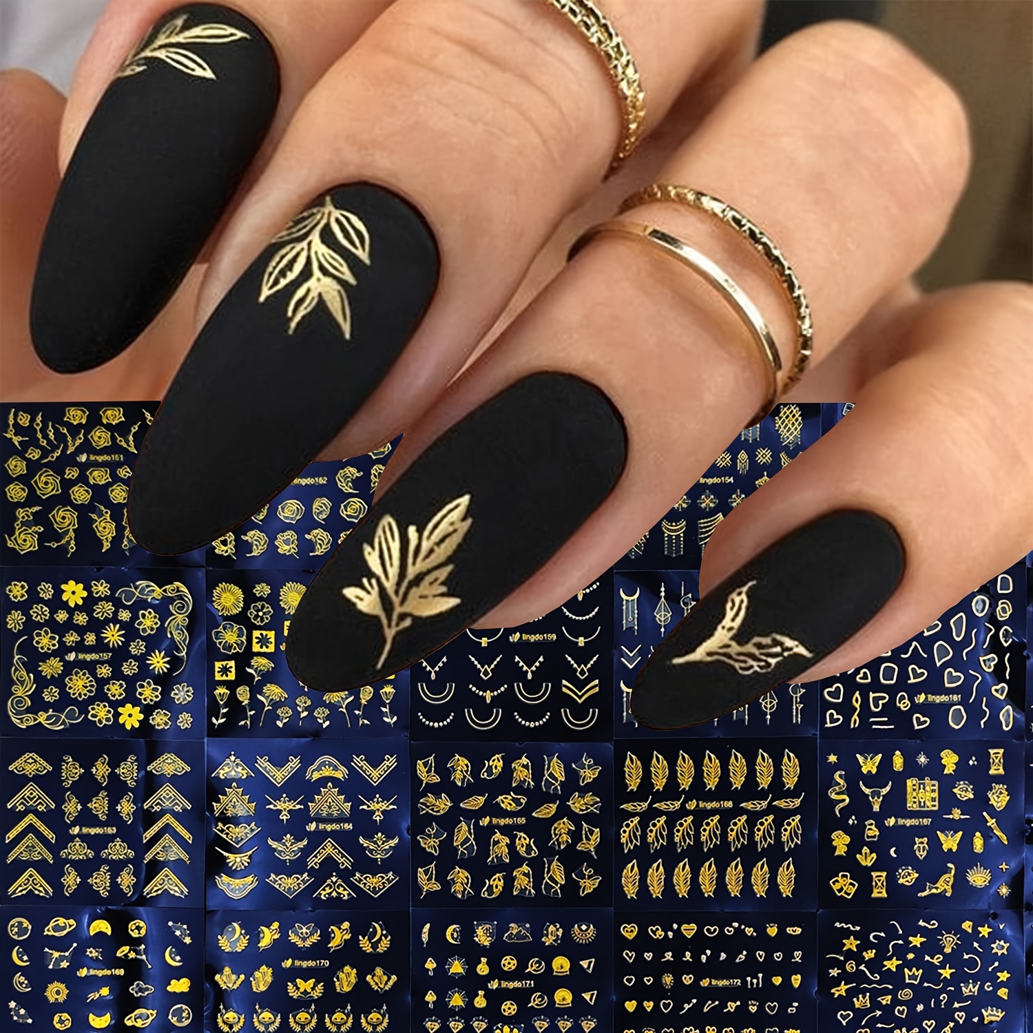 30 Sheets Gold Flowers Nail St - Striping Tape Nail recension och pris