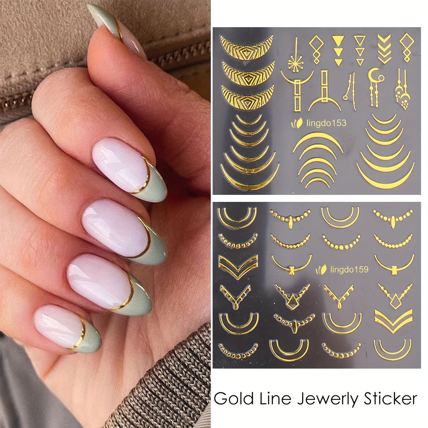 30 Sheets Gold Flowers Nail St - Striping Tape Nail recension och pris