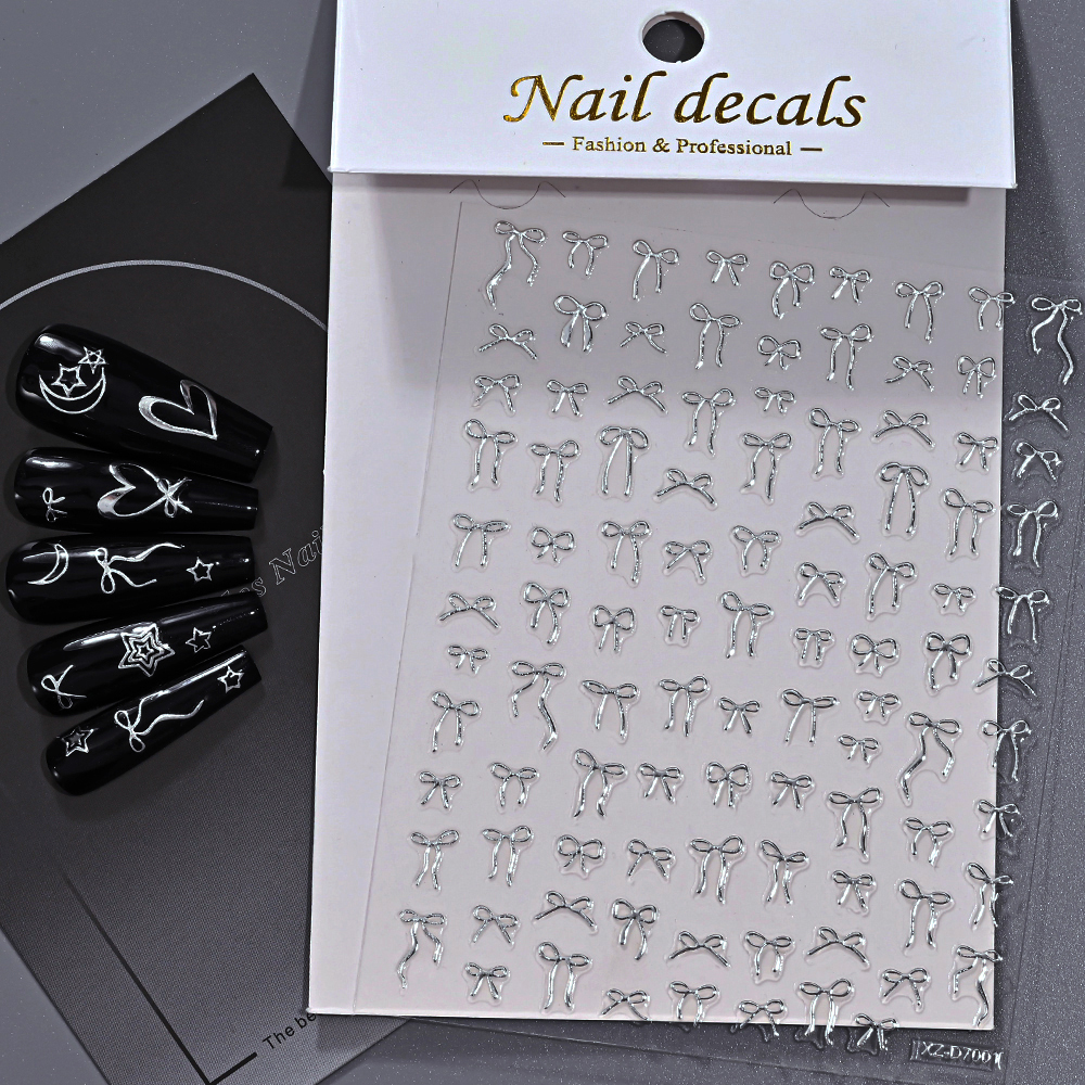 1Pcs 3D Metal Silver Bowknot N - Nail Art Vampire recension och pris
