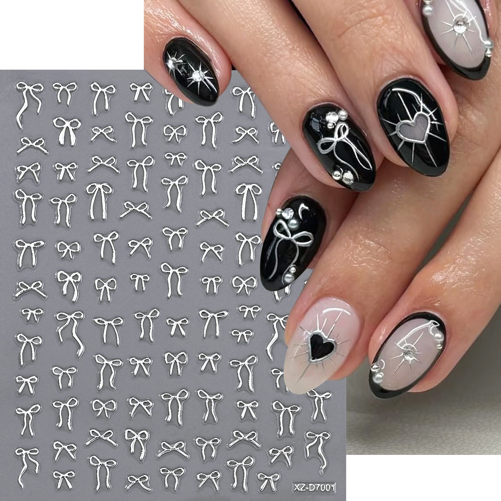 1Pcs 3D Metal Silver Bowknot N - Nail Art Vampire recension och pris