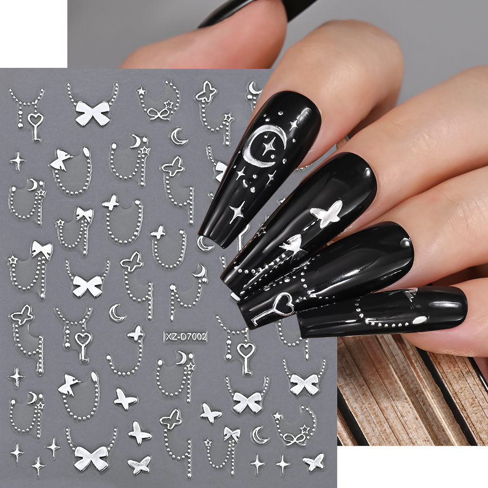 1Pcs 3D Metal Silver Bowknot N - Nail Art Vampire recension och pris