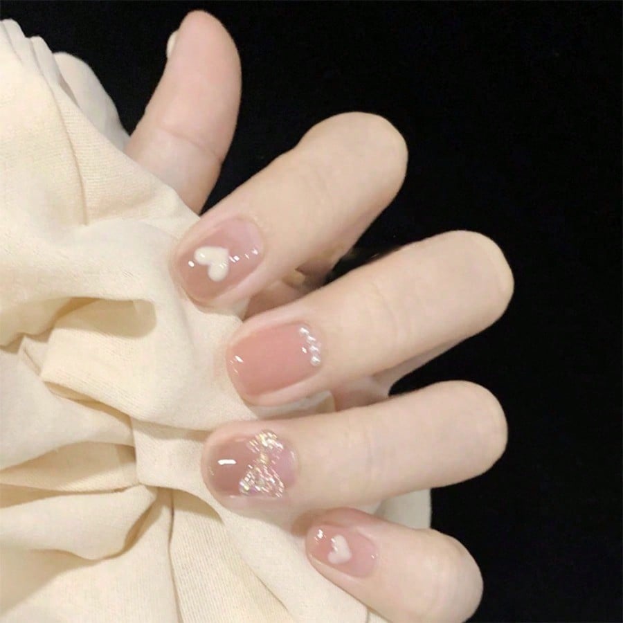 Women Nude Pink Press On Nails - Nail Art Aesthetic recension och pris