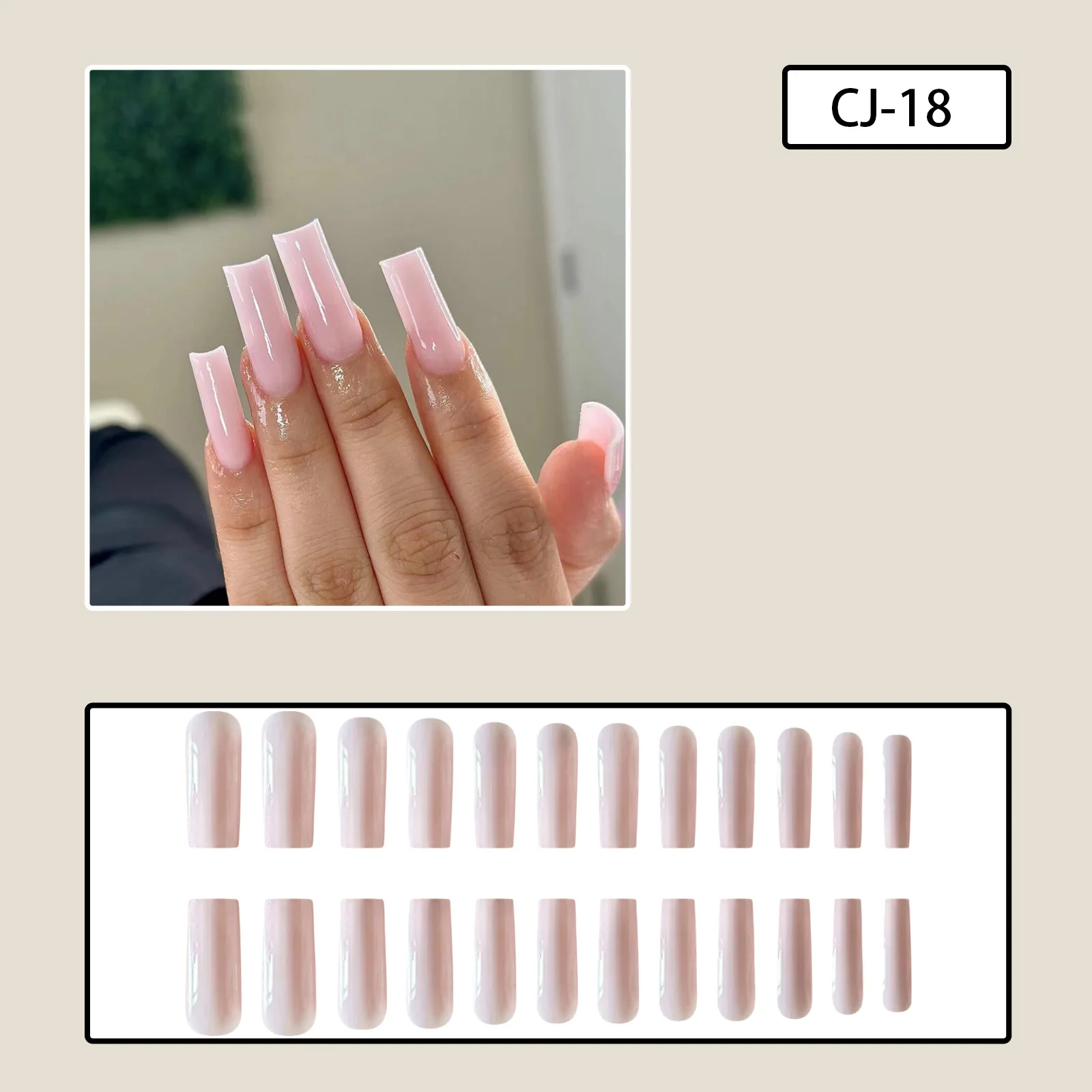 Jelly Pink Press On Nails, Sol - Nail Art Jelly recension och pris