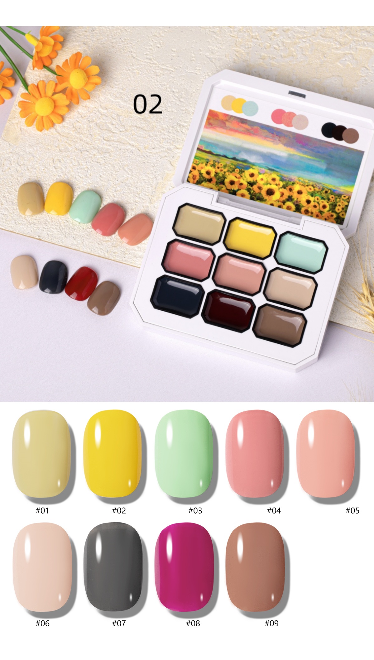 1pc  9-grid color painting gel - Nail Art Halal recension och pris