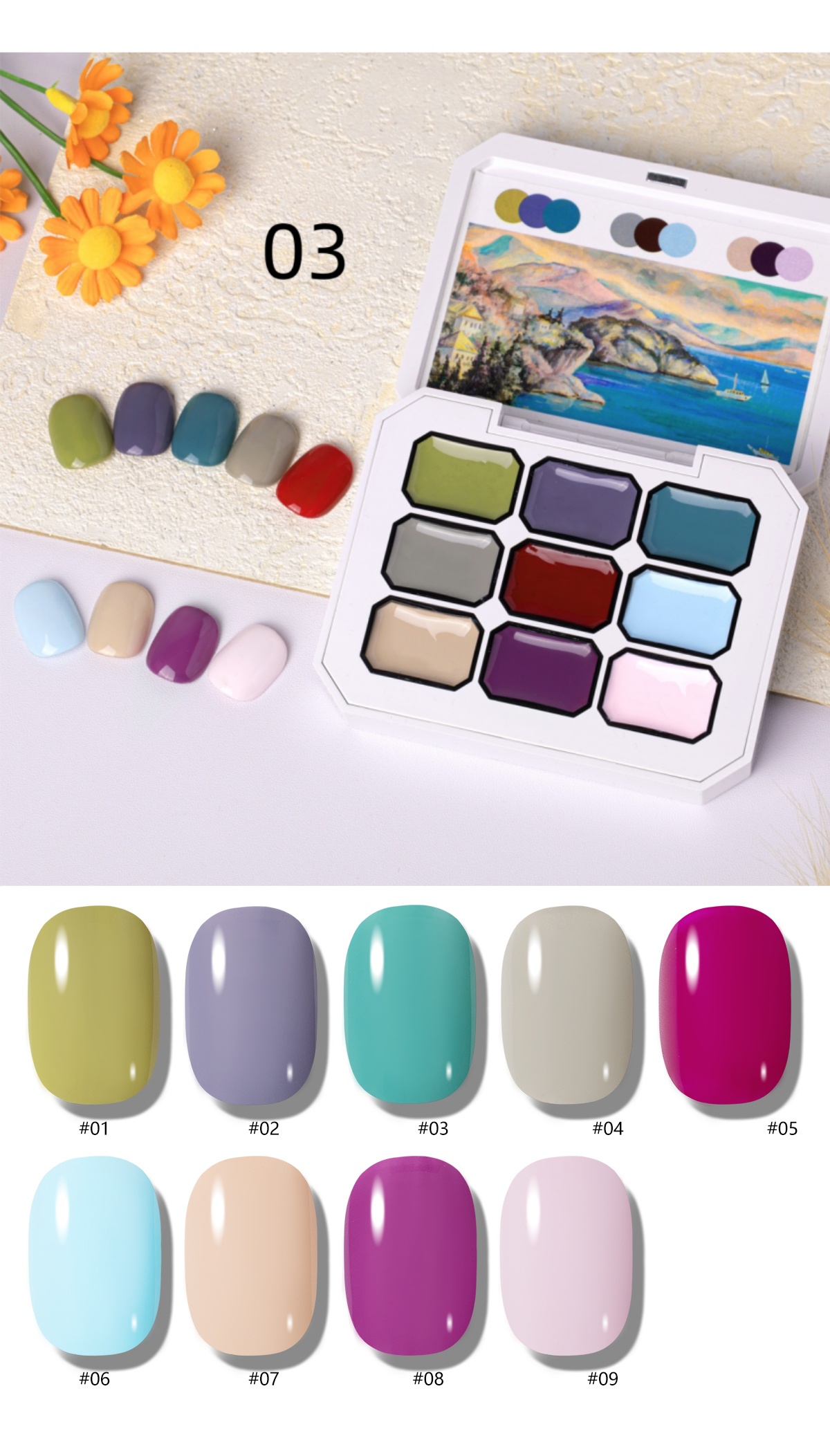 1pc  9-grid color painting gel - Nail Art Halal recension och pris