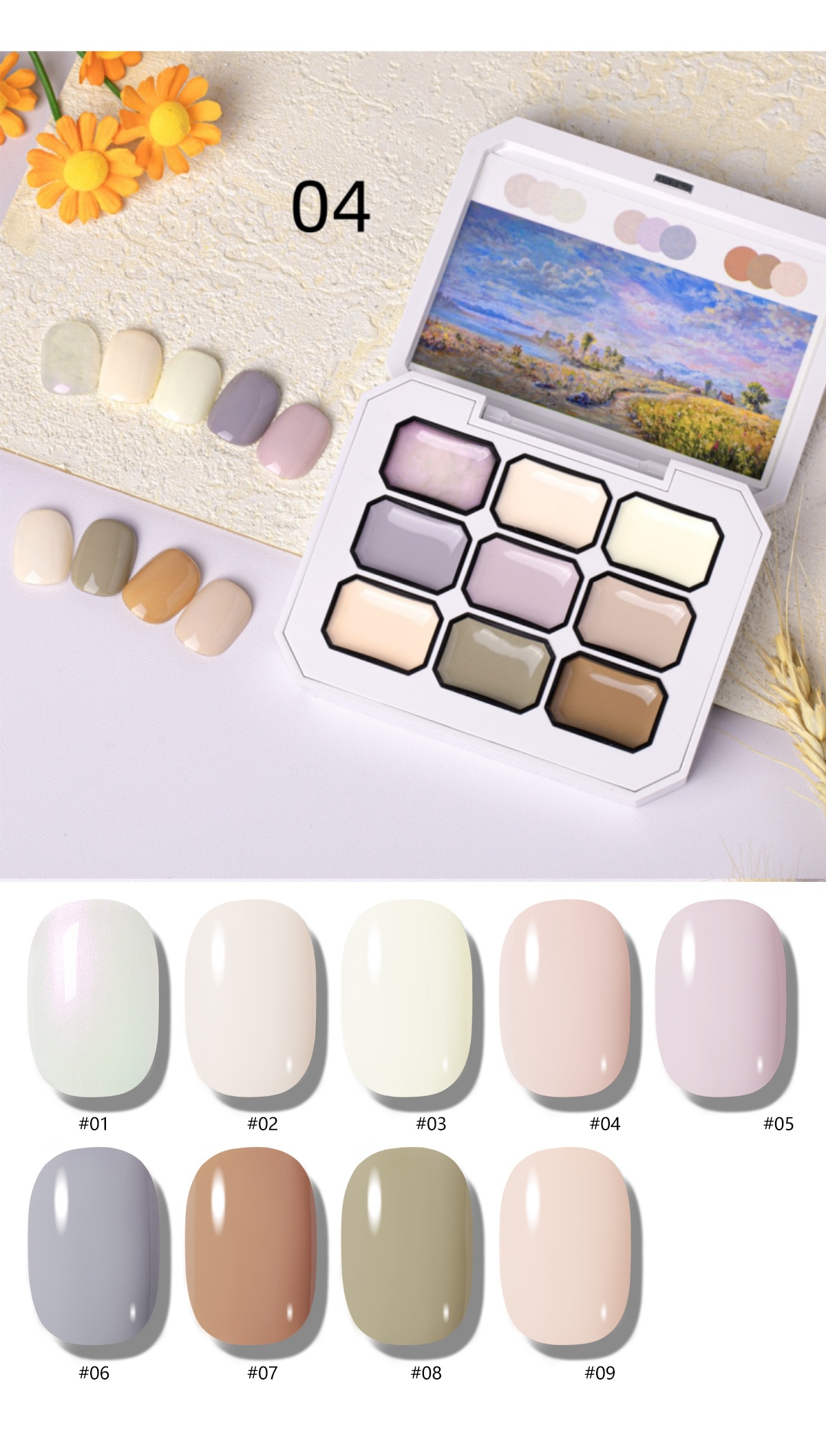 1pc  9-grid color painting gel - Nail Art Halal recension och pris