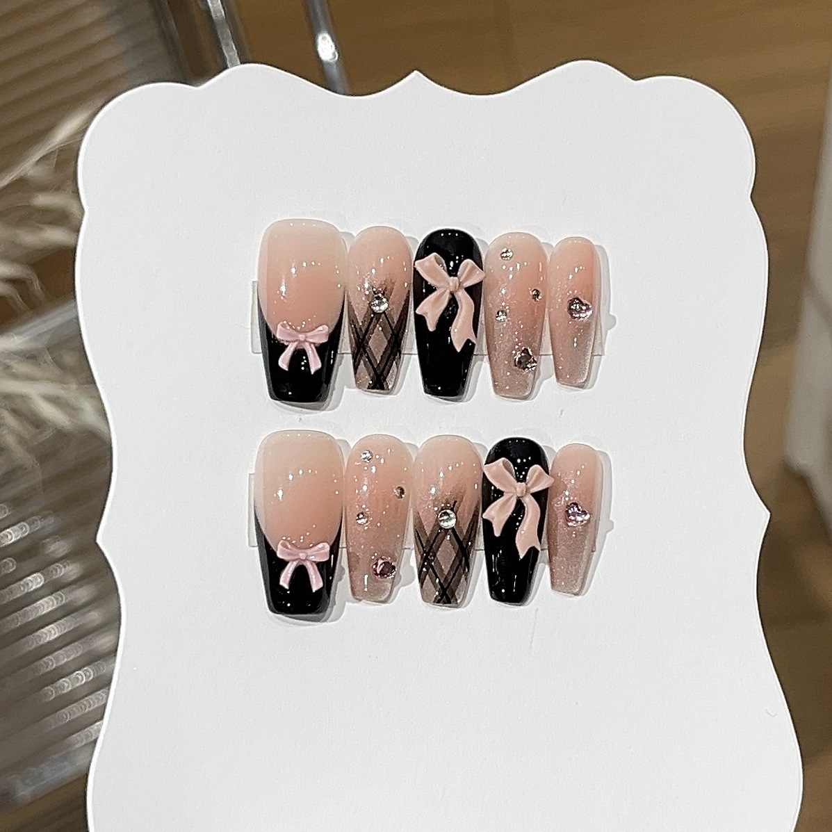 10pcs Sweet Style Press on Nai - Nail Art Cat Eye Pink recension och pris