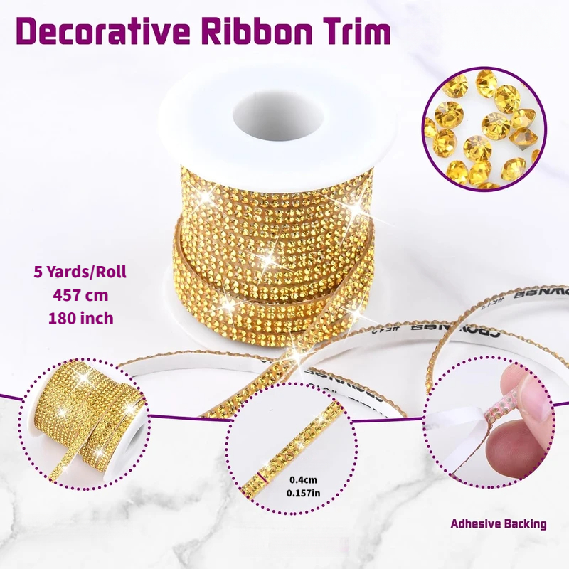 5 Yards Self-Adhesive Rhinesto - Striping Tape Nail recension och pris