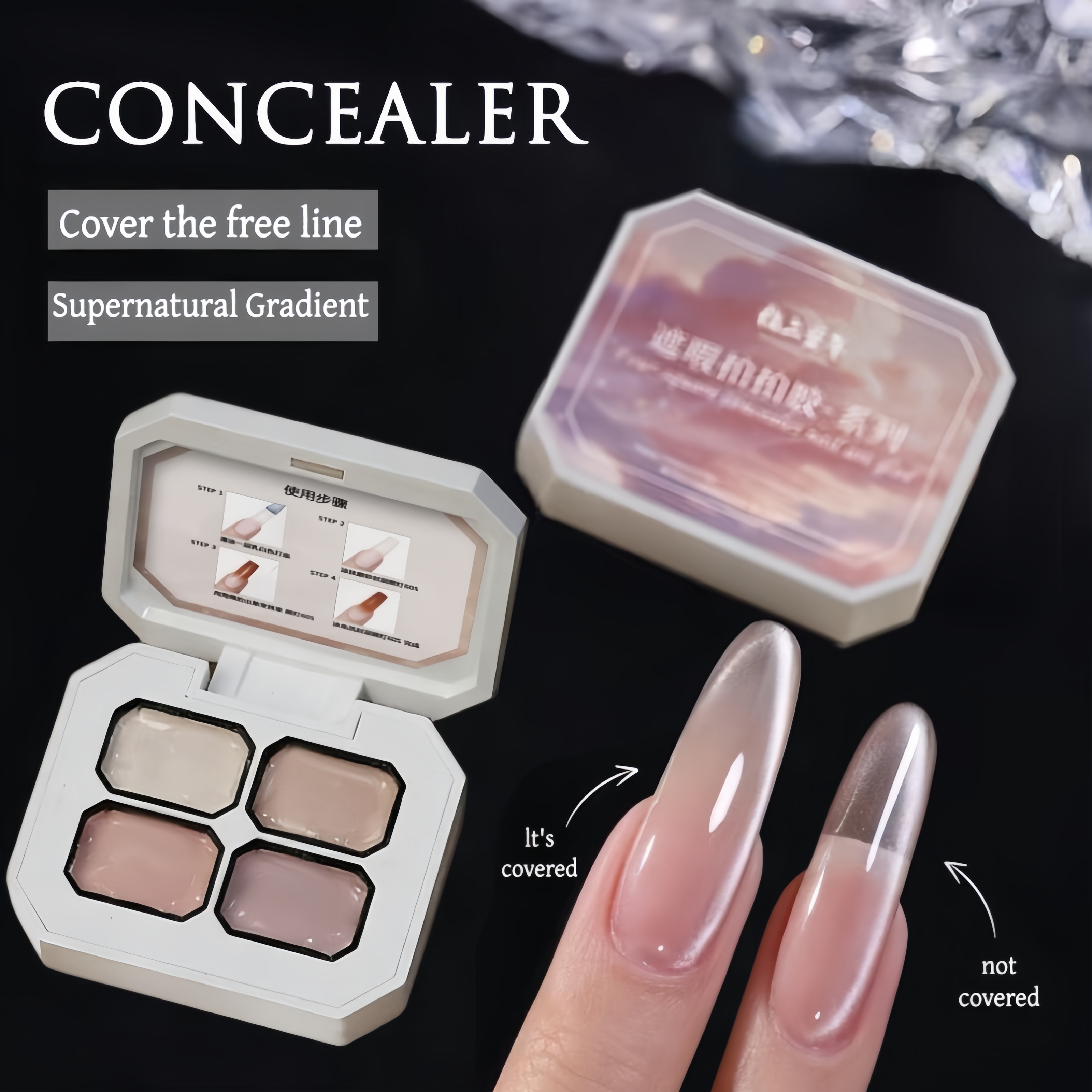 4 Colors Gradient pink ，nude P - Nail Art Halal recension och pris
