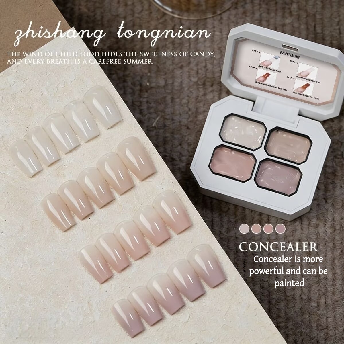 4 Colors Gradient pink ，nude P - Nail Art Halal recension och pris