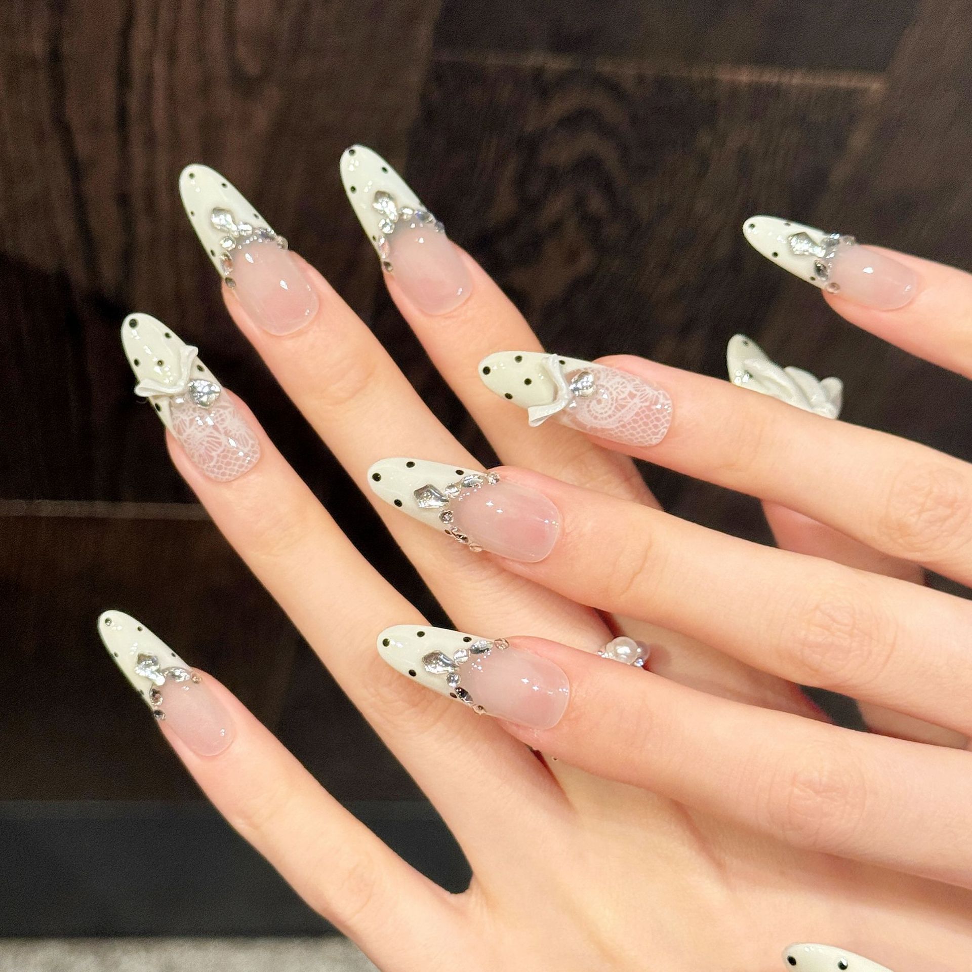 10pcs Pure Hand Pressed Long O - Nail Art Emerald recension och pris