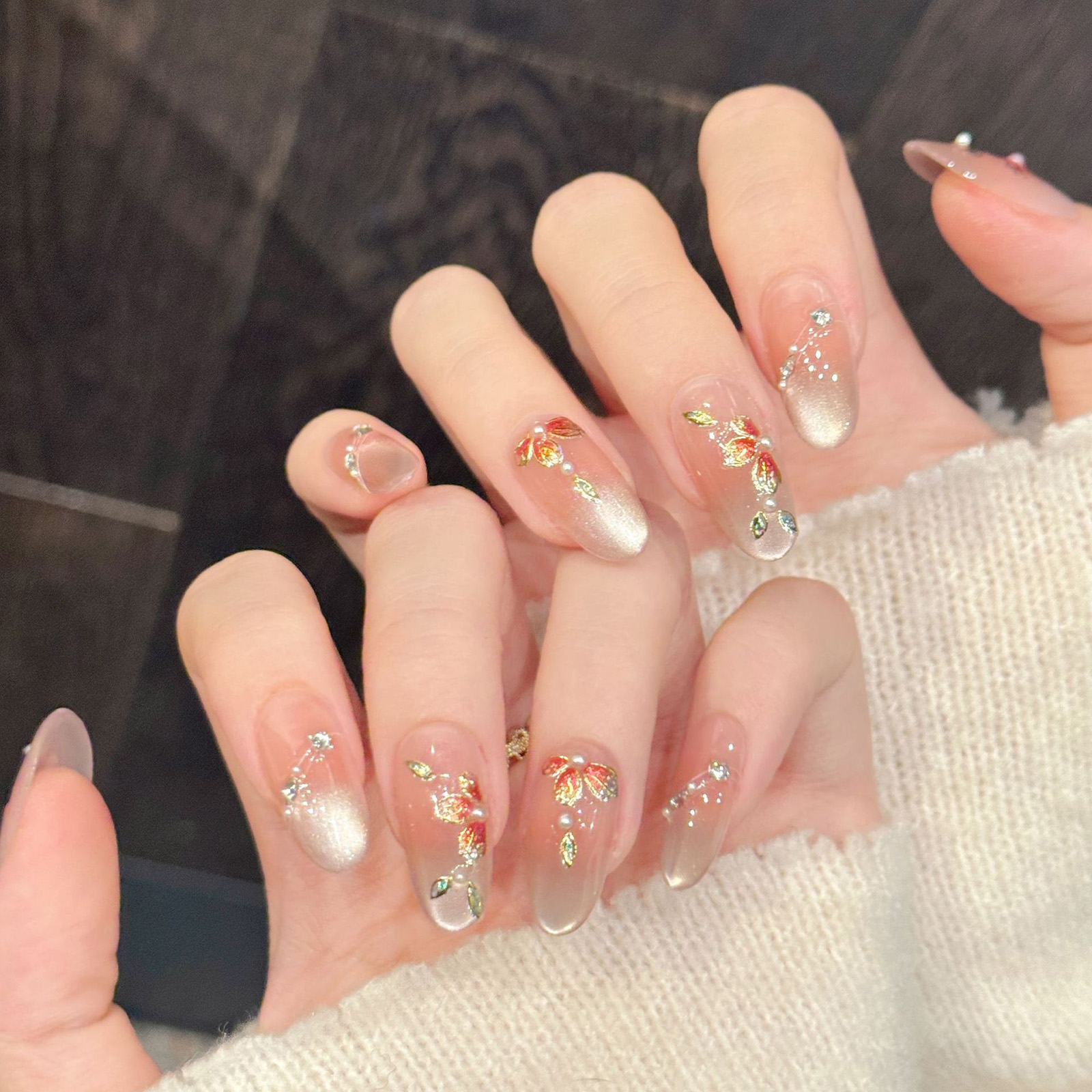 10pcs Handmade Fake Nails Pres - Nail Art Emerald recension och pris