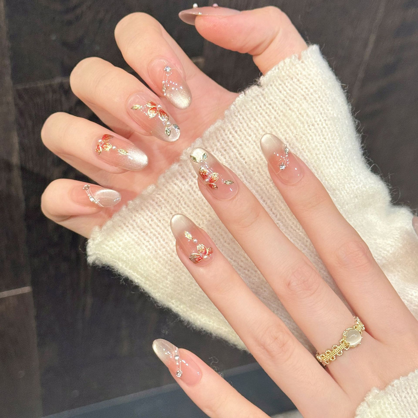10pcs Handmade Fake Nails Pres - Nail Art Emerald recension och pris