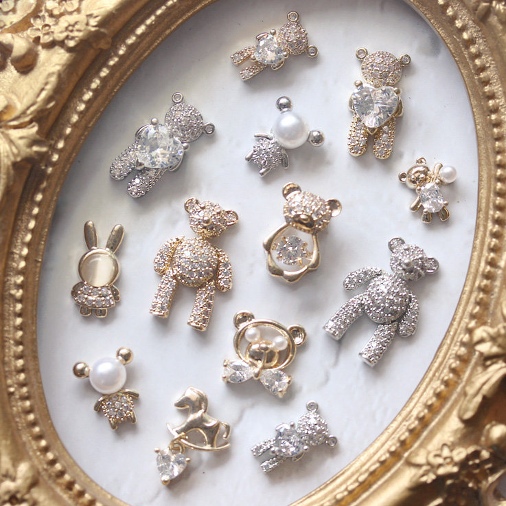 10pcs Heart Bear Rabbit Pendan - Nail Art Lotso recension och pris