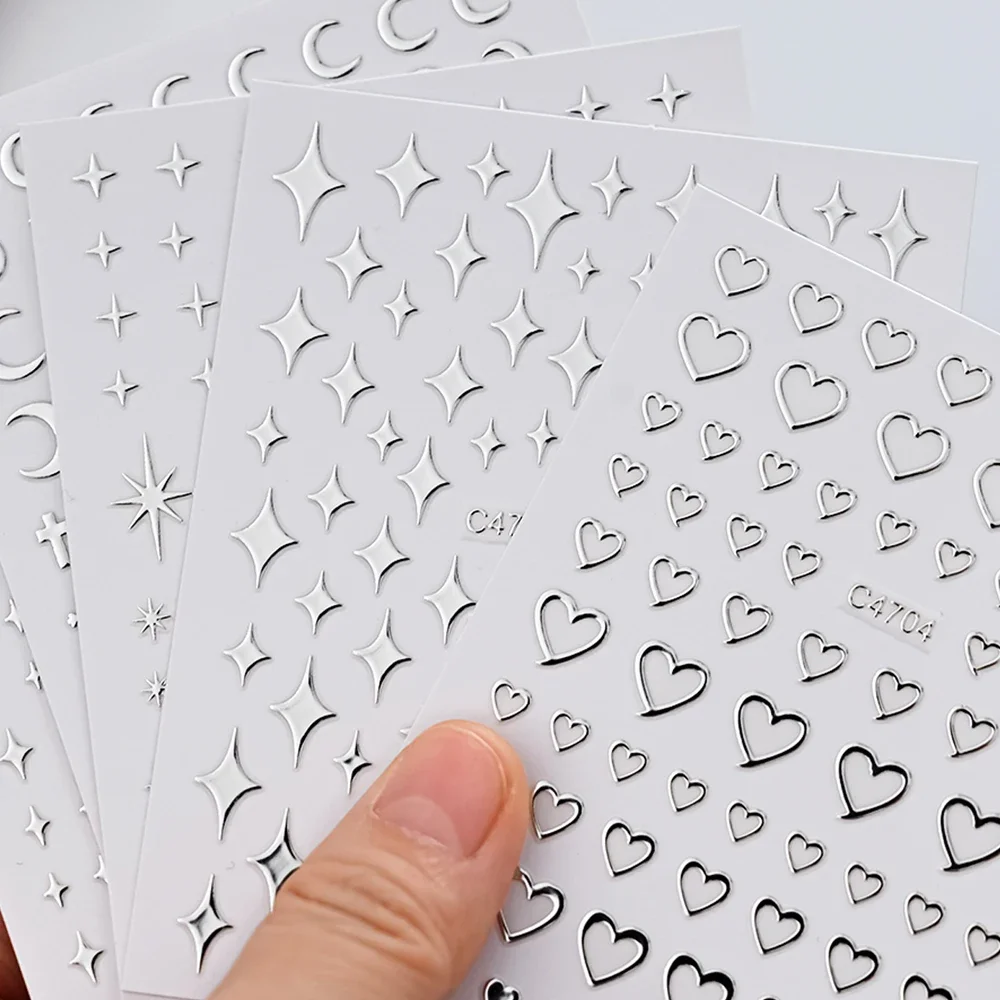 6 Sheets Metal Silver Nail Sti - Nail Art Vampire recension och pris