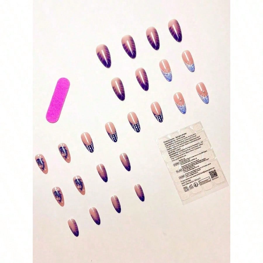 24pcs/Set French Almond-Shaped - Nail Art Jelly recension och pris